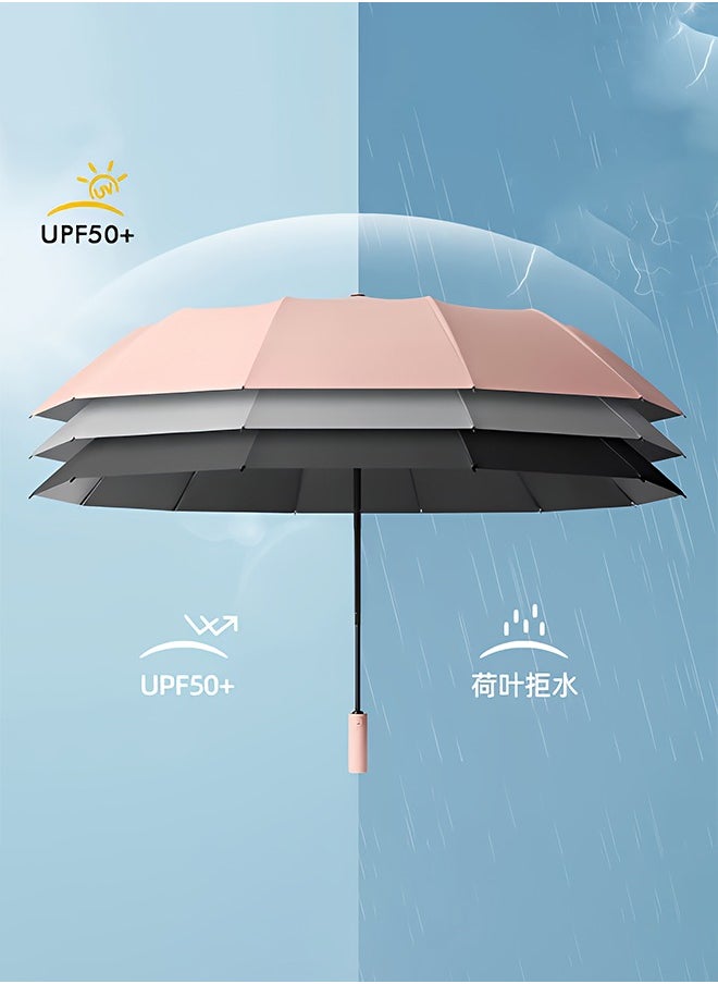 Taimi - Automatic Folding Umbrella, Sunblock and Rain Umbrella with 80 Bones , Durable and Sturdy, Unisex, Pink - Image 1