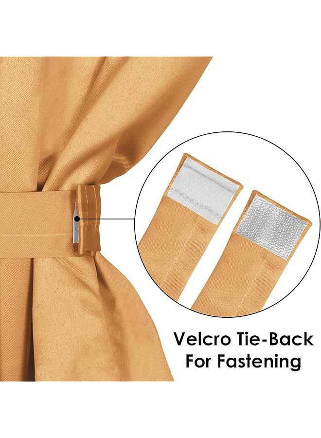 erorex Blackout Window Curtains 5 Feet Long Set Of 3 Room Darkening Plain Print Opaque Room Darkening Curtain For Living Room Bedroom Hall 118 X 152 Cm Mustard 100 Percent Opacity - Image 4