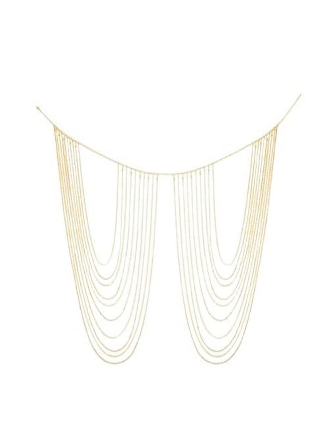RECTYO GALLERY 1 Pcs Premium Rhinestone Body Chains Layered Crystal Waist Chain Beach Bikini Fashion Body Jewelry Accessories for Women and Girls (white gold) - Image 1