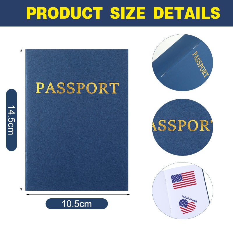 Lewtemi 60 Pcs Kids Blank Passport Notebook Pretend Pass Port Party Favor Fake Passport Travel Journal for Collect Stamper School Classroom Supplies, 4" x 5.7" (Blue) - Image 2