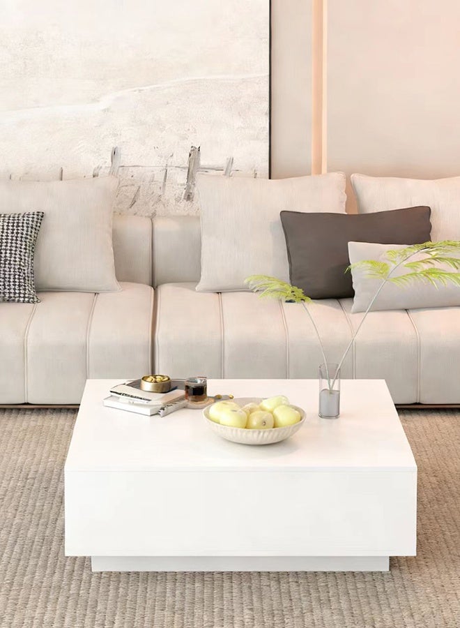 JCB CHIC طاولة قهوة 90×90×35 سم، تصميم عصري مبتكر، أريكة، زاوية، بجانب السرير، طاولة قهوة لغرفة المعيشة وغرفة النوم، طاولة جانبية داخلية وخارجية بقاعدة متينة - Image 1