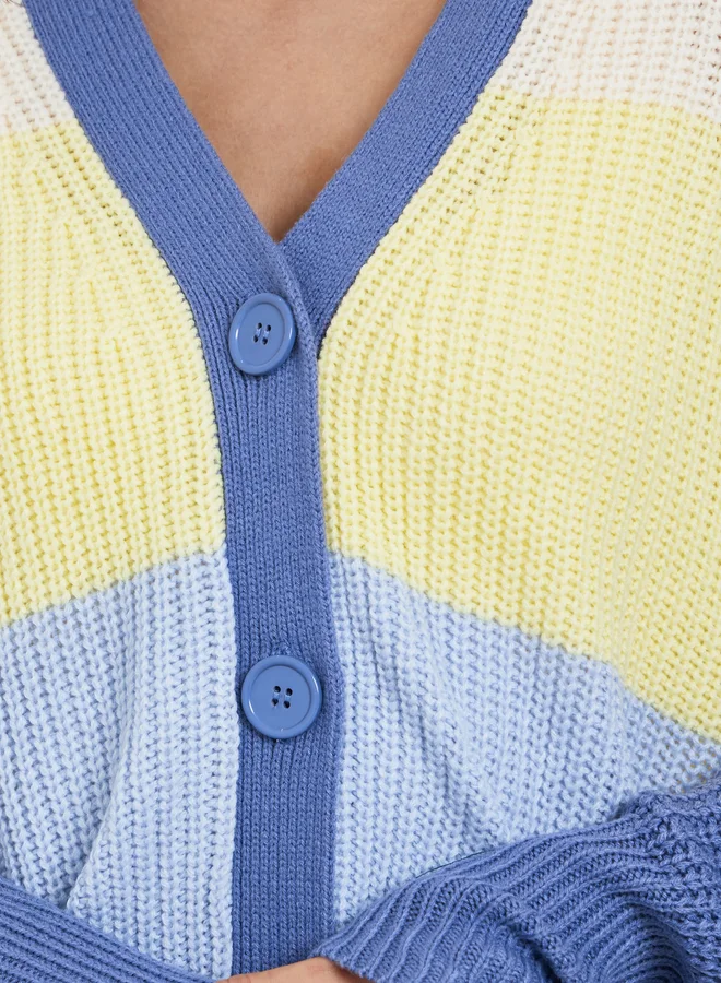 Take Two  Take Two Multi Color Block Oversized Cardigan for Women | Best Price UAE