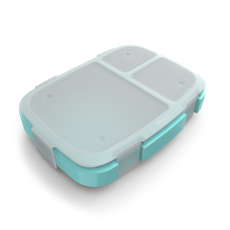 Bentgo Fresh Tray (Aqua) with Transparent Cover - Reusable  BPA-Free  4-Compartment Meal Prep Container with Built-In Portion Control for Healthy At-Home Meals and On-the-Go Lunches - Image 1
