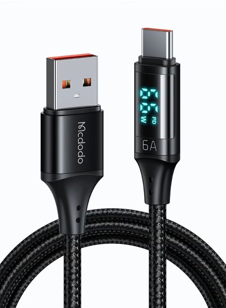 Mcdodo كابل بيانات Mcdodo CA-1080 USB إلى Type-C 60W بطول 1.2م باللون الأسود