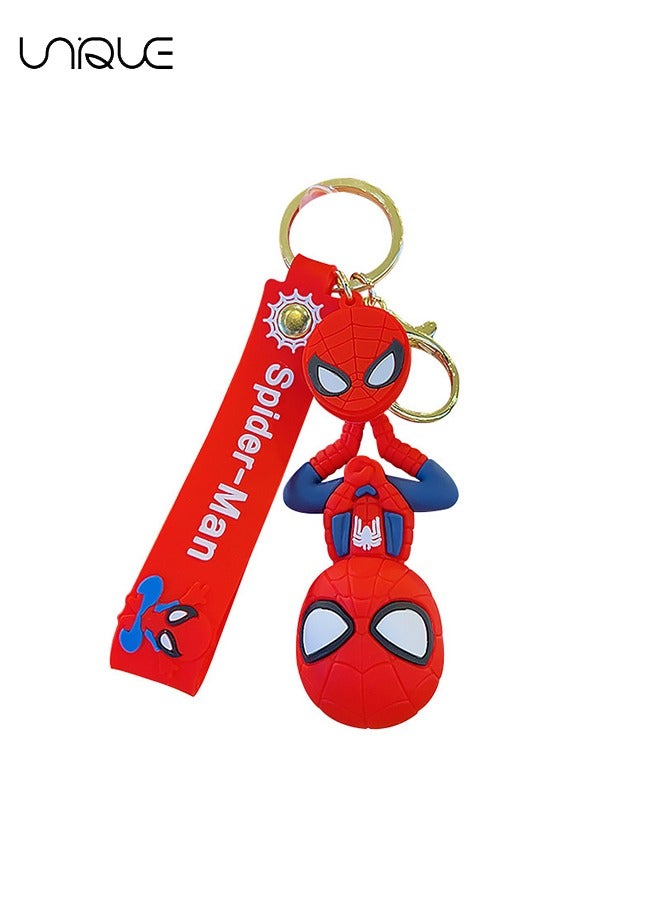 Unique Keychain - Cartoon Marvel Keychain - Keychain Gift for Boys - Cartoon Keychains Accessories - Keyring Key Purse Backpack Car Charms - Spider-Man - Red  - Image 1