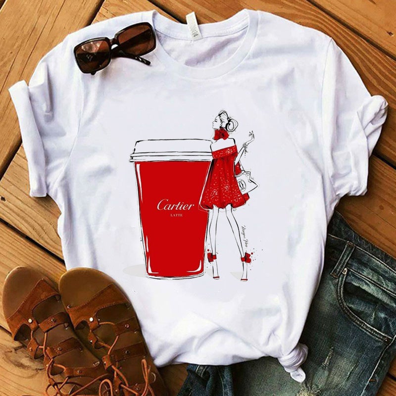 [Send on the same day] cross-border T-shirt women's short-sleeved printed T-shirt cartoon supply women's clothing - Image 5