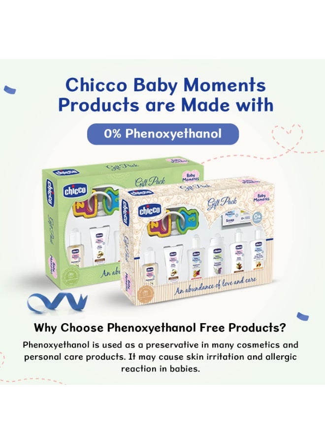 Chicco Baby Moments Delight Gift Pack Green, Ideal Baby Gift Sets for Baby Shower, Newborn Gifting, New Parents, Birthdays, New Advanced Formula with 0% Phenoxyethanol, 0m+ (8 Items) - Image 3