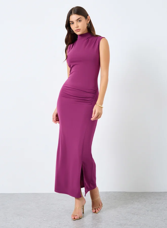 Styli Styli Solid Sleeveless Bodycon Maxi Dress