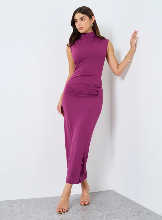 Styli Solid Sleeveless Bodycon Maxi Dress