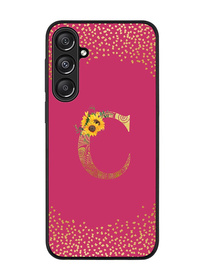 Stylizedd For Samsung Galaxy A16 / A16 5G Case,Slim fit Camera Protection, Shockproof Thin Phone cover - Custom Floral Monogram - C ( Deep Pink ) - Image 1
