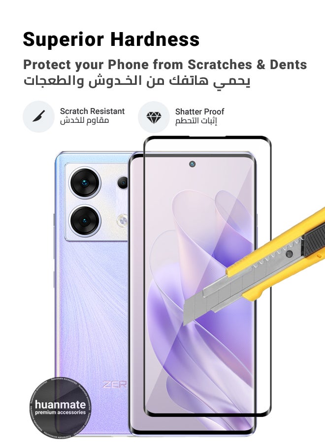 huanmate - Infinix Zero 30 5G Screen Protector – Premium Edge to Edge Tempered Glass, High Transparency, Delicate Touch, Anti-Explosion, Smooth Arc Edges, Easy Installation - Image 1