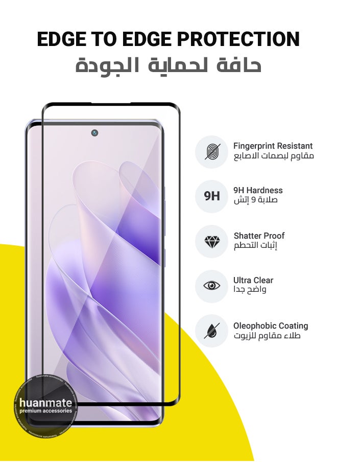 huanmate - Infinix Zero 30 5G Screen Protector – Premium Edge to Edge Tempered Glass, High Transparency, Delicate Touch, Anti-Explosion, Smooth Arc Edges, Easy Installation - Image 1