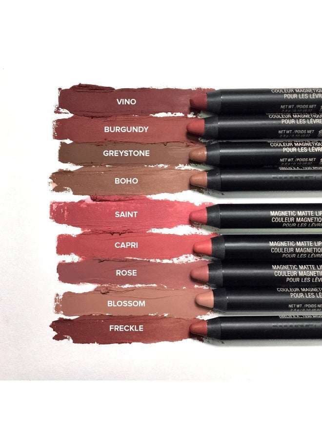 نوديستكس مجموعة Nudestix 90's Nude Lips، عبوة من 3 قطع: أحمر شفاه مغناطيسي مطفي بلون رمادي حجري 2.5 غرام ولون بوهو 2.5 غرام، وقلم تحديد شفاه وخدود مطفي مكثف 2.5 غرام بلون هامشي. - Image 4