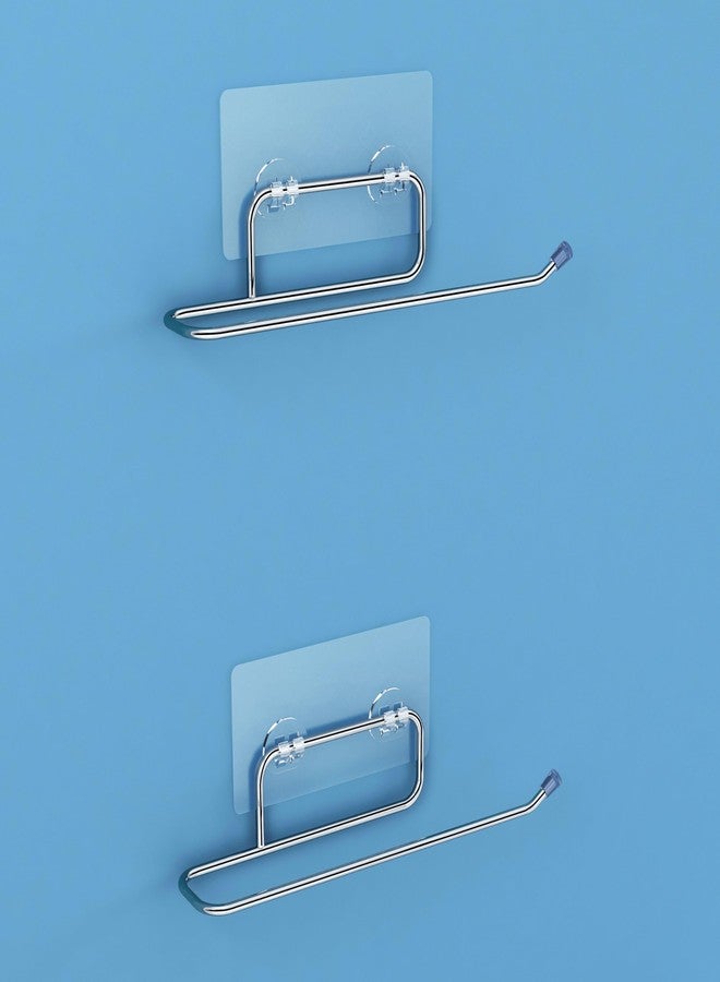 Plantex Self Adhesive Towel Ring for Wash Basin/Napkin Hanger for Bathroom/Self Adhesive Towel Hanger/Bathroom Accessories - Pack of 2 (Chrome) - Image 1