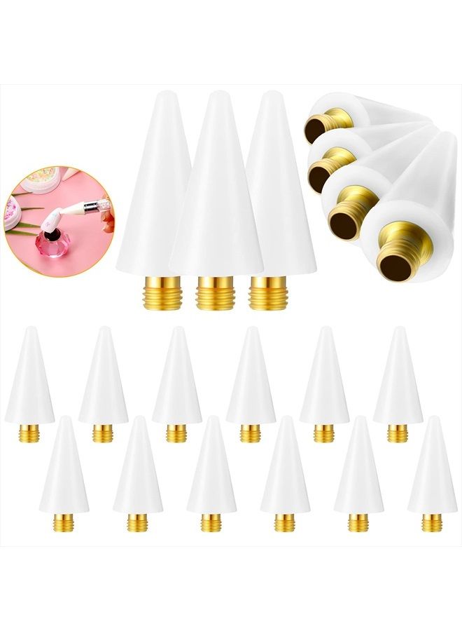 Blulu 12 Pieces Wax Replacement Head Tips Nail Rhinestones Picker with Case for Nail Dotting Pen to Pick Up Nail Gem Jewelry, Replacement Wax Head Accessories (White) - Image 1