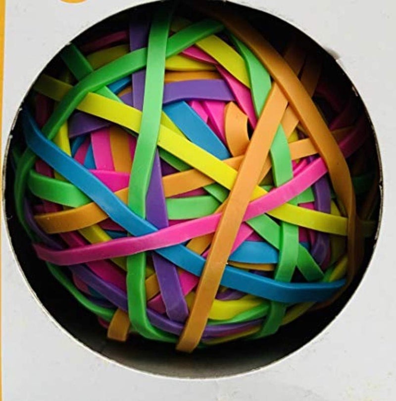 Activave Round Ball Rubber Band Elastics 170 to 180 pcs Colorful Rubber Bands Stretchable Rubber Bands Stationery Holder Elastic Loops, Arts and Crafts, Document Organising, Stocking Fillers one ball - Image 2