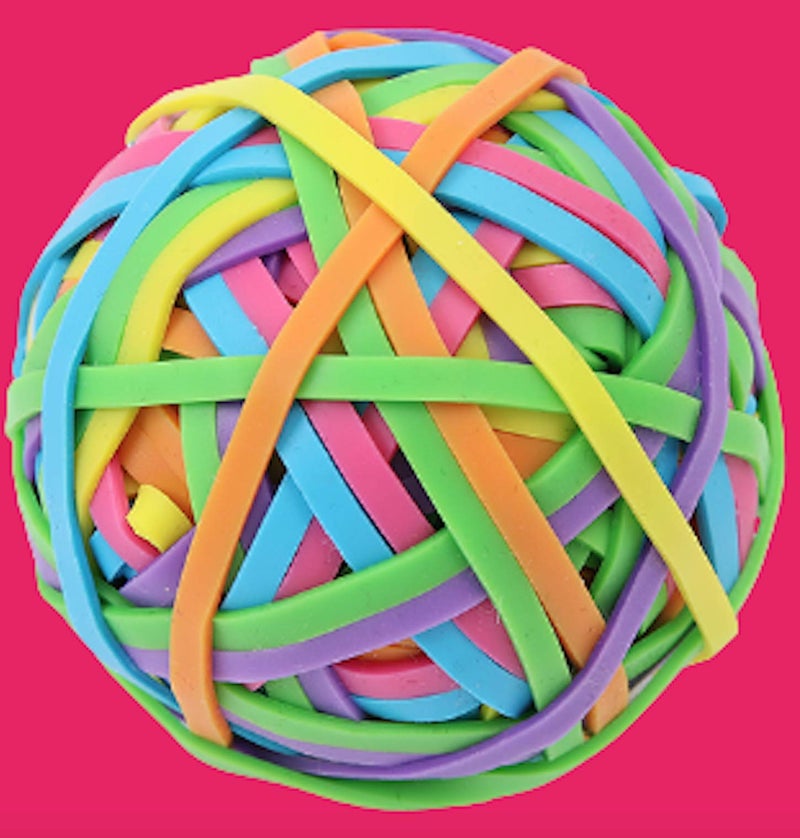 Activave Round Ball Rubber Band Elastics 170 to 180 pcs Colorful Rubber Bands Stretchable Rubber Bands Stationery Holder Elastic Loops, Arts and Crafts, Document Organising, Stocking Fillers one ball - Image 3