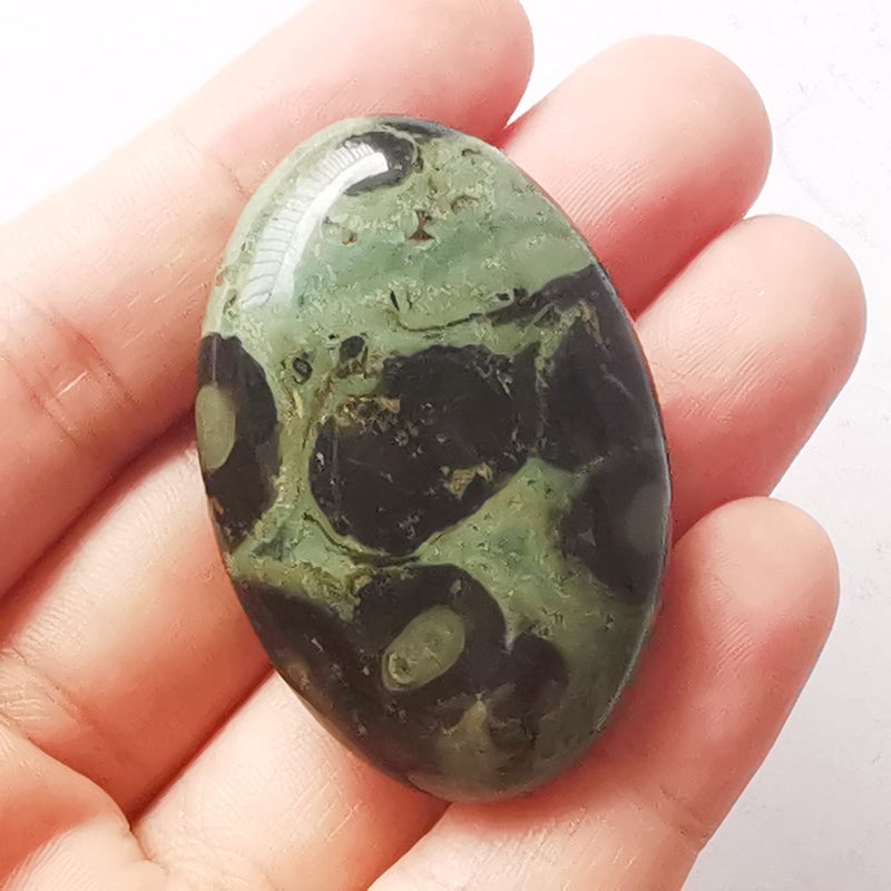 Bacatgem Natural Kambaba Jasper Mini Oval Palm Pocket Healing Crystal Massage Spa Energy StoneCrystals and Healing Stones