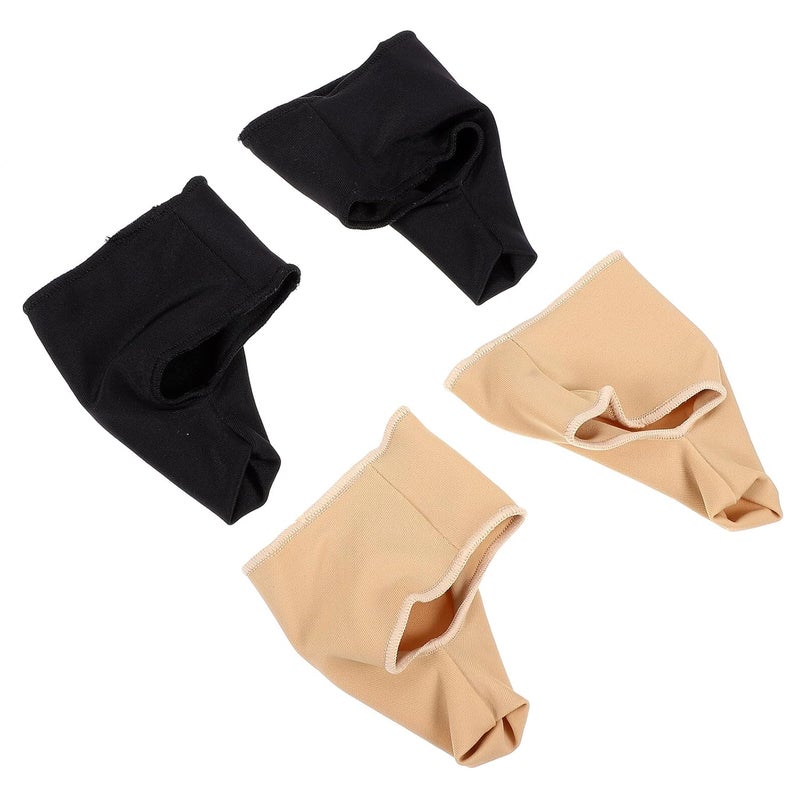 Big Toe Adjuster and Hallux Valgus Corrector, 2 Pairs Bunion Splint Cover for Foot Relief, Black and Nude L Size Protective Sleeve for Hallux Limitus, Suitable for Men and Women - Image 1