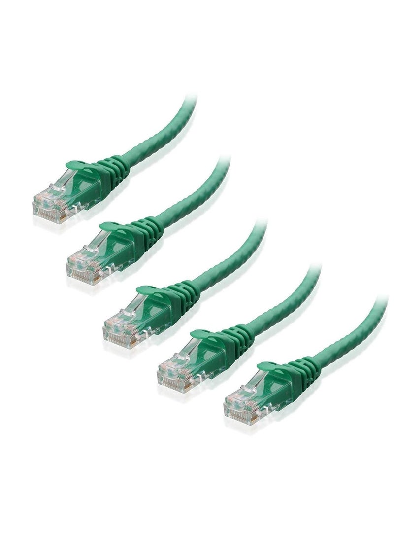 DKURVE 5 Pack Snagless 0.5M Short Cat6 Ethernet Cable Computer LAN Network Cord full copper Green 