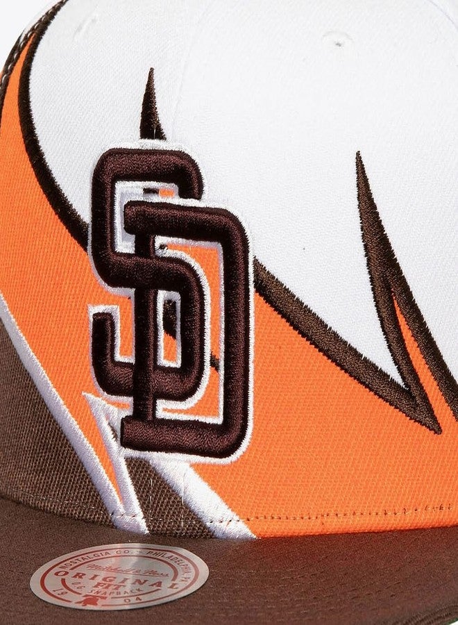 Mitchell & Ness SD San Diego Padres Cooperstown Waverunner Snapback Cap, Adjustable Hat White Brown - Image 4