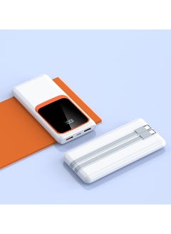 T I G O Super Fast Charging 10000mAh Power Bank With Built in Cables, USB C Battery Pack 5 Outputs 4 Inputs with LED Type C Display, 22.5W Fast Charging Portable Charger Compatible with Smartphones and more White  - Image 4