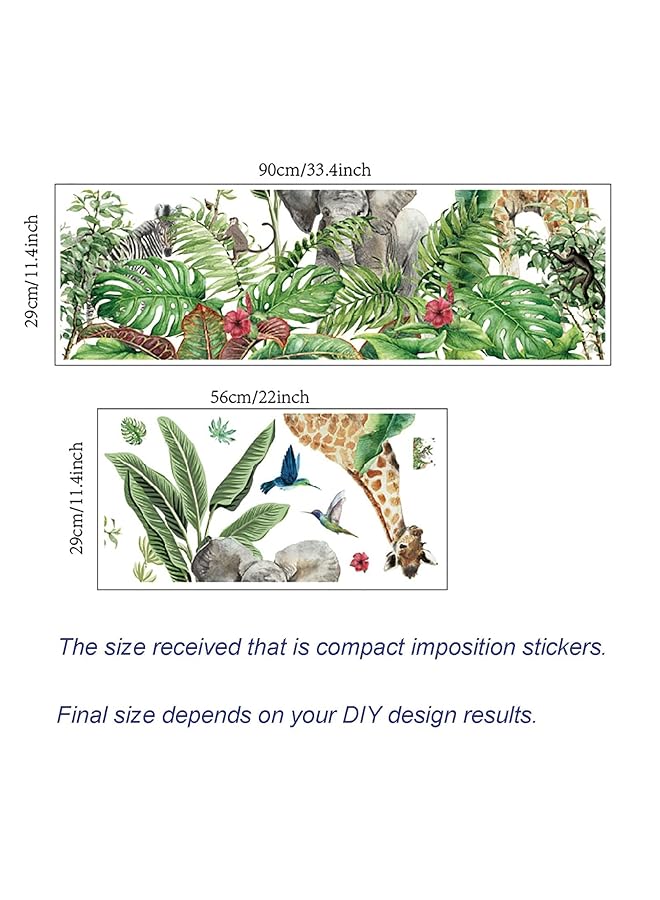 erorex Tropical Wall Decals Rainforest Wall Stickers Safari Animal Wall Stickers Removable Woodland Creatures Wall Stickers Animal Wall Decor Large Jungle Animal Wall Decals For Kids Play Spaces - Image 5