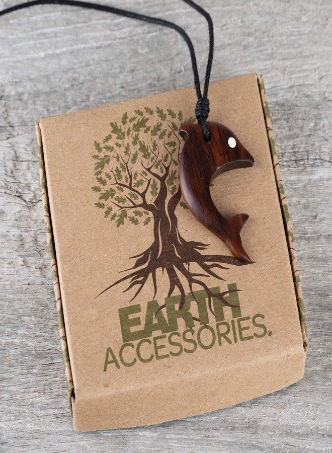 إرث للإكسسوارات قلادة دولفين قابلة للتعديل من إيرث أكسسواريز، مصنوعة من الخشب العضوي، مقاس قابل للتعديل، لون بني - Image 4