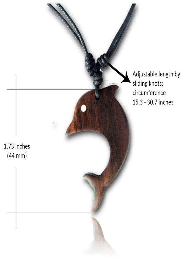 إرث للإكسسوارات قلادة دولفين قابلة للتعديل من إيرث أكسسواريز، مصنوعة من الخشب العضوي، مقاس قابل للتعديل، لون بني - Image 2