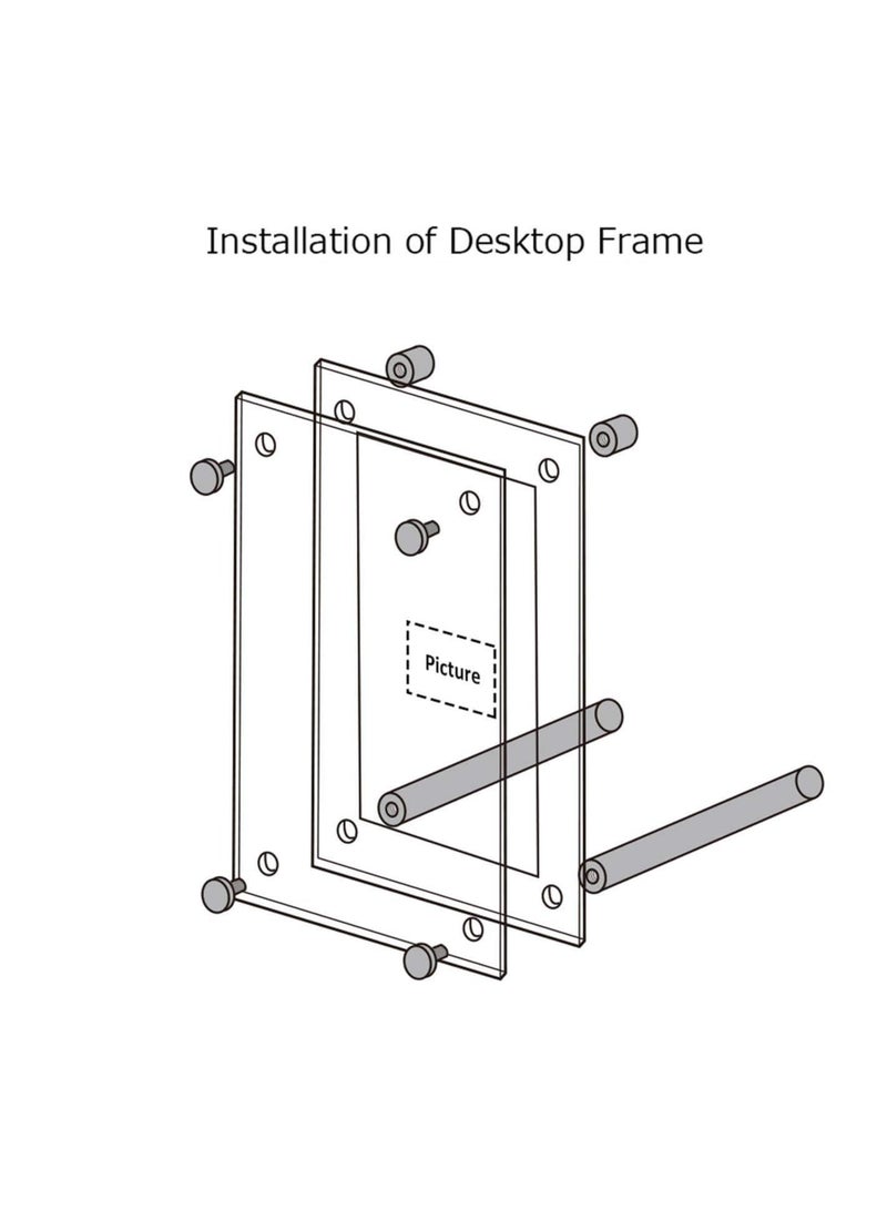 غنافوتو إطار صور مكتبي من الأكريليك الشفاف مقاس 5x7 لعرضه على الطاولة، عرض صور فوتوغرافية من زجاج شبكي غير مؤطر ومشطوف مع حامل - Image 3