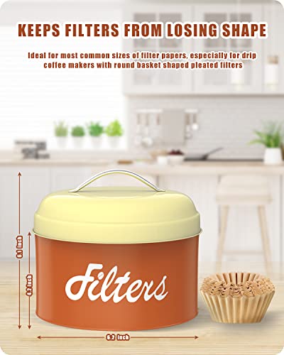 APOIMNA Coffee Filter Holder, Coffee Bar Accessories for Coffee Bar Station, Basket Round Coffee Filter Container Storage for Counter, Coffee bar Decor(Brown) - Image 2