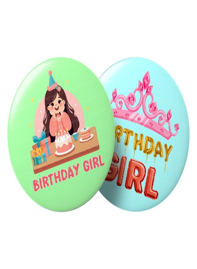 Deep Print Mart Birthday Girl Badges, Set of 2, for Birthday and Celebration (Badge-02) - Image 1