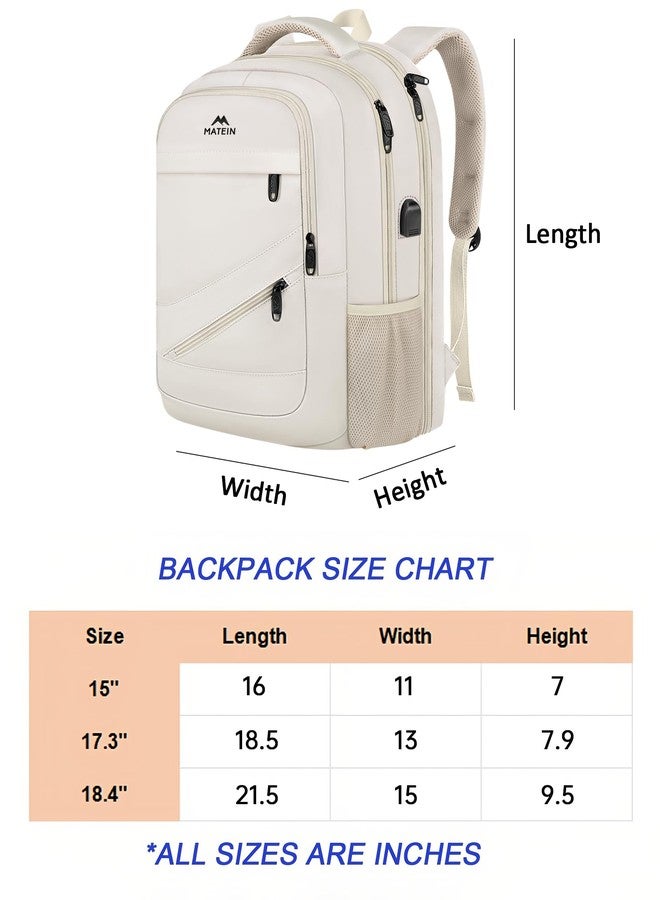 MATEIN unisex-adult Laptop Backpack, Beige, 18.4 Inch - Image 5