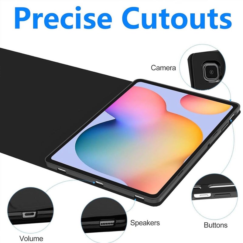 TECPHILE حافظة لوحة المفاتيح P610T لجهاز سامسونج جالاكسي تاب S6 لايت 10.4" 2024/2022/2020 (SM-P620, SM-P625) مع لوحة لمس ذكية، إضاءة خلفية ملونة 7، حامل قلم S، حافظة قابلة للفصل مع لوحة مفاتيح بلوتوث قابلة للطي. - Image 4