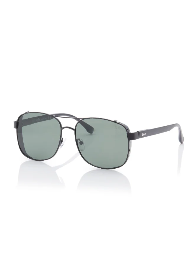 Lee Cooper Polarized Sunglasses Matte Black Frame G15 Mirror Lens 59mm  - LC1209C01