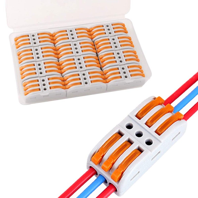 QitinDasen QitinDasen FULARR 12Pcs Premium SPL-3 Lever-Nut Wire Connectors, 3 Way 6 Port Conductor Compact Wire Connectors, Quick  - Image 1