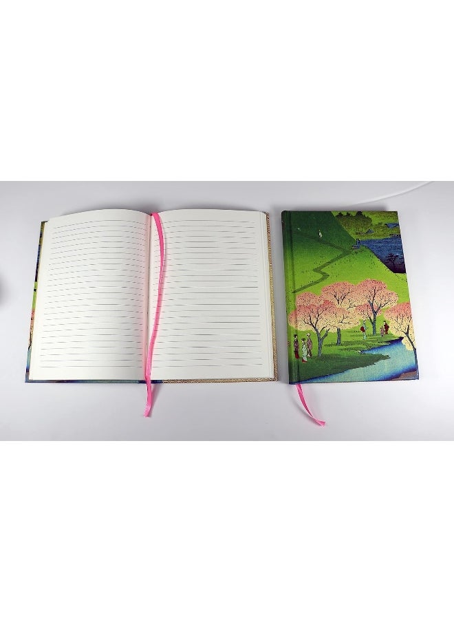 Hiroshige Cherry Blossoms Lined Hardcover Journal: Blank Notebook with Ribbon Bookmark  - Image 3
