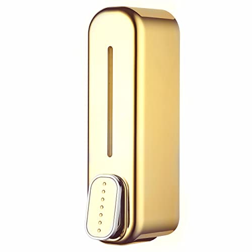 BATH GURU ABS Wall Mounted Soap Shampoo Conditioner Handwash Gel Liquid Soap Sanitizer Dispenser for Bathroom Basin Kitchen Sinks (350 Ml, Gold) - Image 1