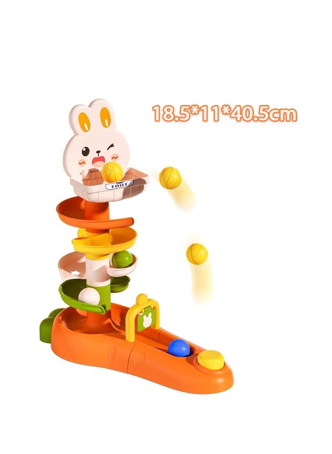 Montessori Baby Toys, DIY Building Blocks Slide Ball Drop Toys, Rolling Ball Pile Tower Finger Skill Training Educational Development Games, Baby Rotating Stacking Tower Toy for Toddler - Image 2