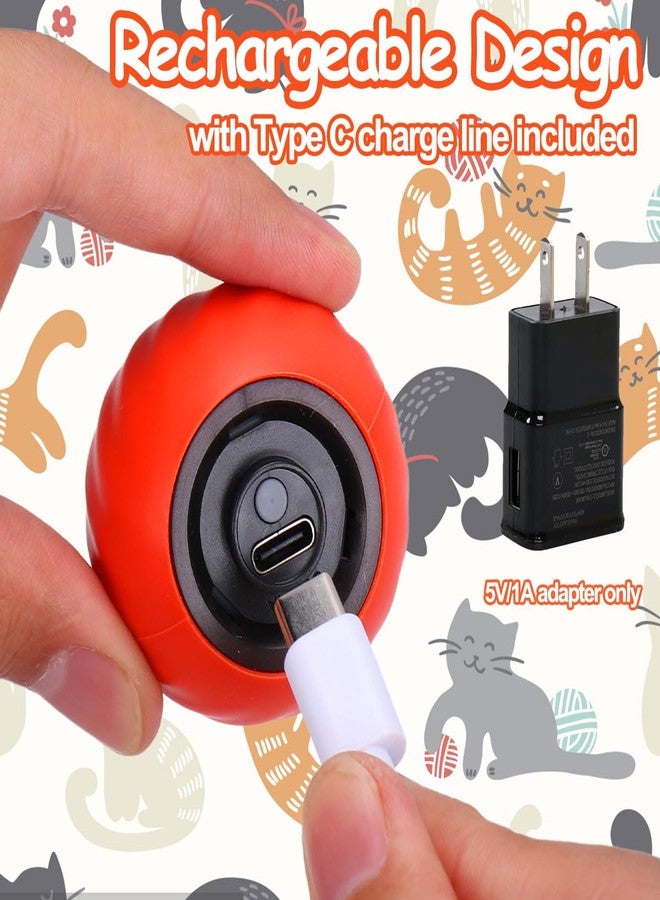 Mity Rain Interactive Cat Ball Toy, Self Rolling Ball with Cover Anti-Scratch for Bored Indoor Cat Chasing, Obstacle Avoidance Smart Cat Toys for Enrichment, Motion Activated Toys to Keep Them Busy （Orange） - Image 5