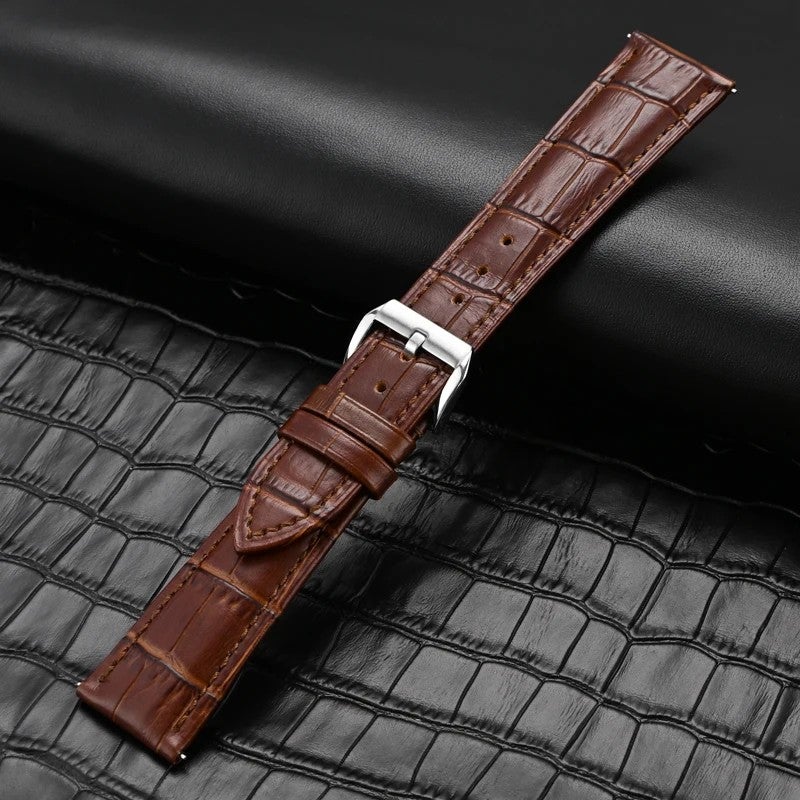 Bluejw Full Size Genuine Cowhide Leather Watch Strap for Men and Women – High Quality Replacement Watch Band in 18mm, 20mm, 22mm, 24mm Sizes - Image 1