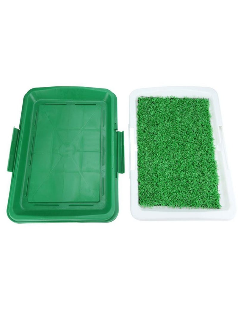 Dog Toilet Mat Indoor Training Grass Potty Pad Tray Large Puppy Indoor Dog Toilet Mat Potty Tray Training Grass Restroom with Tray and Loo Pad - Image 4
