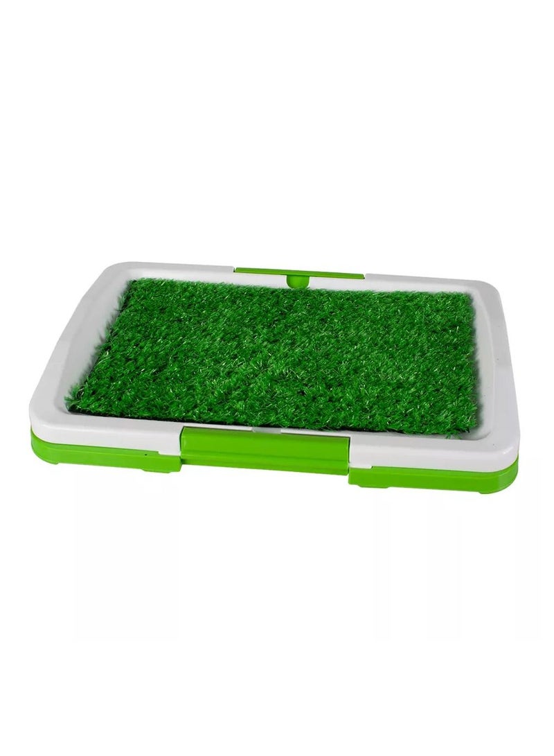 Dog Toilet Mat Indoor Training Grass Potty Pad Tray Large Puppy Indoor Dog Toilet Mat Potty Tray Training Grass Restroom with Tray and Loo Pad - Image 2