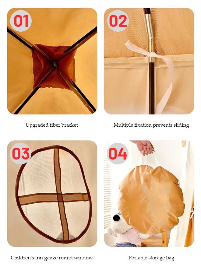 DUNISO Kids Play Tent,tent game houses, princess castle tents, baby playhouses,Indoor and outdoor portable tents, easy Installation, suitable for children aged 4 to 6，110*110*150cm - Image 4