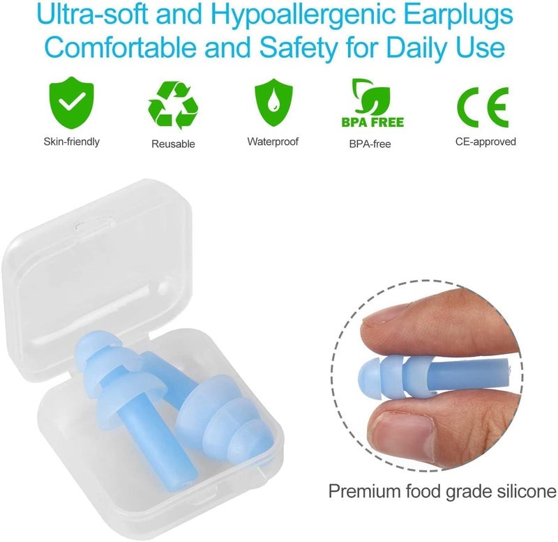 LOVHIDE Reusable Silicone Earplugs, 8 Pairs of Noise Reduction, Suitable for Sleeping, Swimming, Snoring, Concerts, Airplanes, Travel, and Work (8 PAIRS,MultiColor) - Image 3