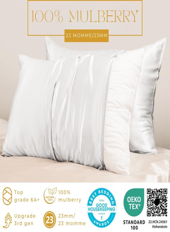 PROMEED 100% Mulberry Silk Toddler Pillowcase 13 x 18, Premium Natural 23 Momme Real Silk Pillow Case Toddler/Travel Size with Free Laundry Bag (Toddler/Travel-13 x18, White) - Image 2