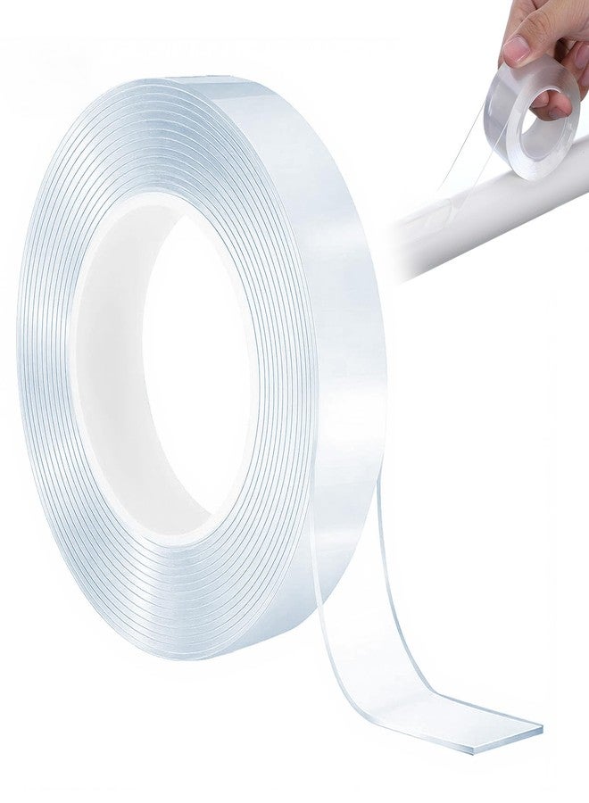 Gtziqa 1.2 Inch Widen Curtain Rod Tape, Adhesive Glide Tape for Curtain Rods, Adhesive Curtains Tapes Clear Smooth and Silent Hard Surface Drapery Ring Tapes for Easy Slide Shower Curtains Rings, 10ft Long - Image 1