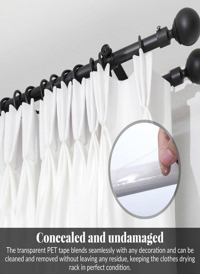 Gtziqa 1.2 Inch Widen Curtain Rod Tape, Adhesive Glide Tape for Curtain Rods, Adhesive Curtains Tapes Clear Smooth and Silent Hard Surface Drapery Ring Tapes for Easy Slide Shower Curtains Rings, 10ft Long - Image 4