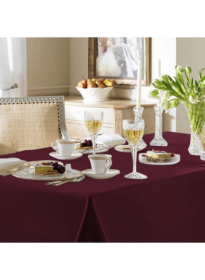Fitable Burgundy Tablecloths for 6-8 Foot Tables, 6 Pack - 70 x 120 Inches - Reusable and Washable Table Clothes, Polyester Fabric Table Covers for Wedding, Party, Banquet - Image 2