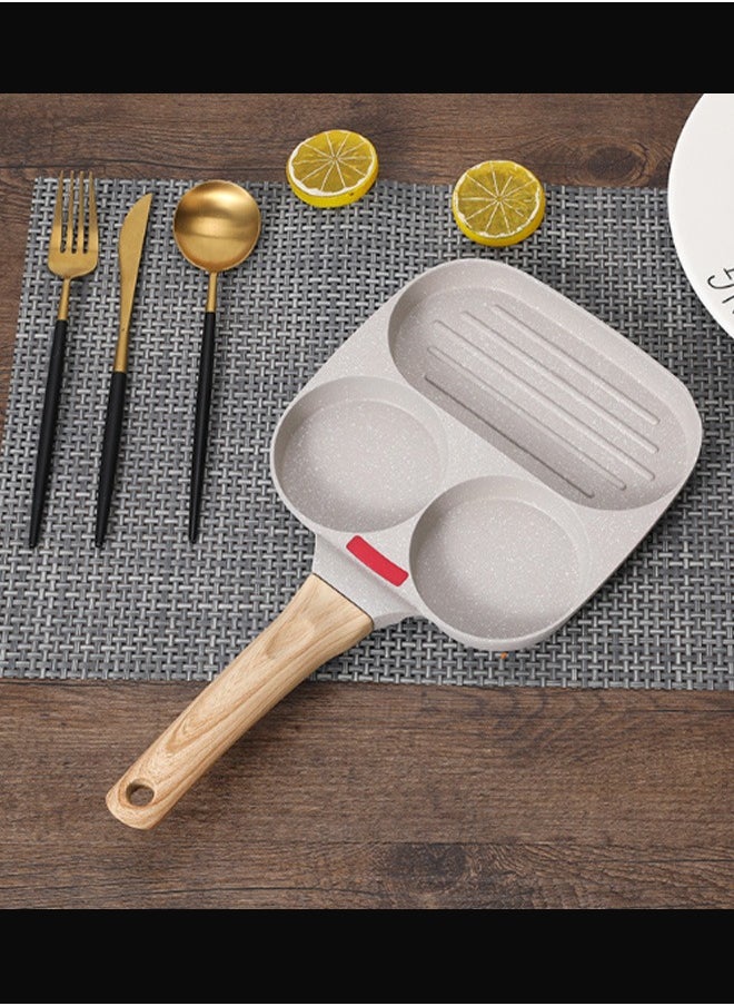 Bukela Nonstick Egg Frying Pan, Egg Pan - 3 Section Square Grill Pan Divided Frying Pan for Breakfast, for Gas Stove & Induction  - Image 5